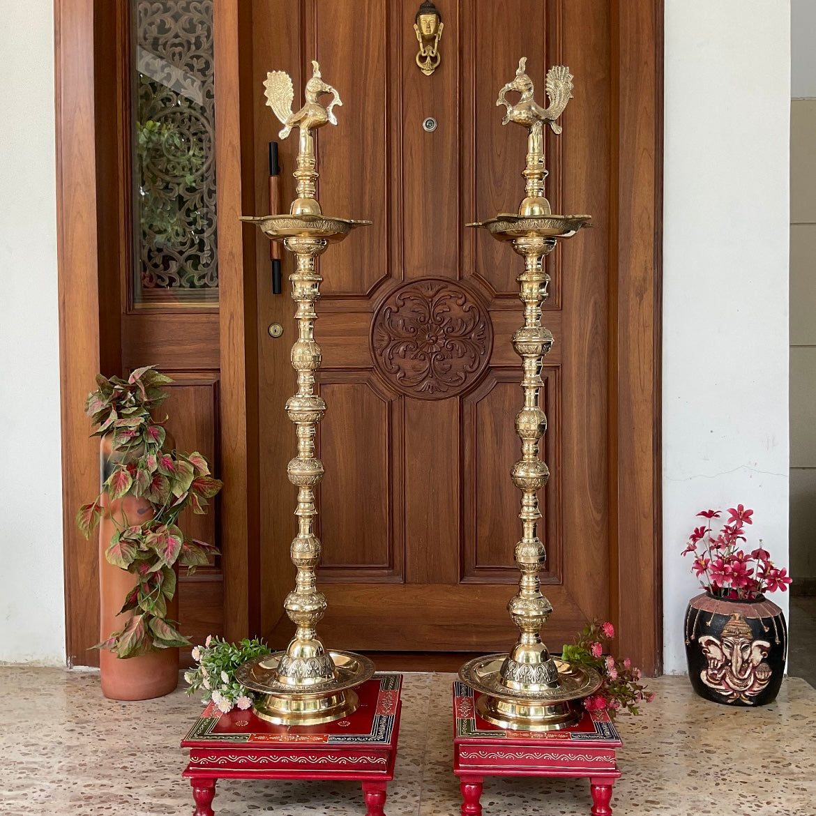 Mannar Craft Store  Brass Pooja Thali Set - Complete Puja Plate