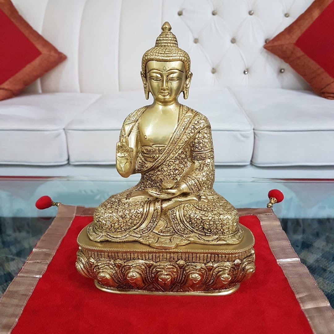 Lord Buddha Idol - Brass Art - Religious - Decorative