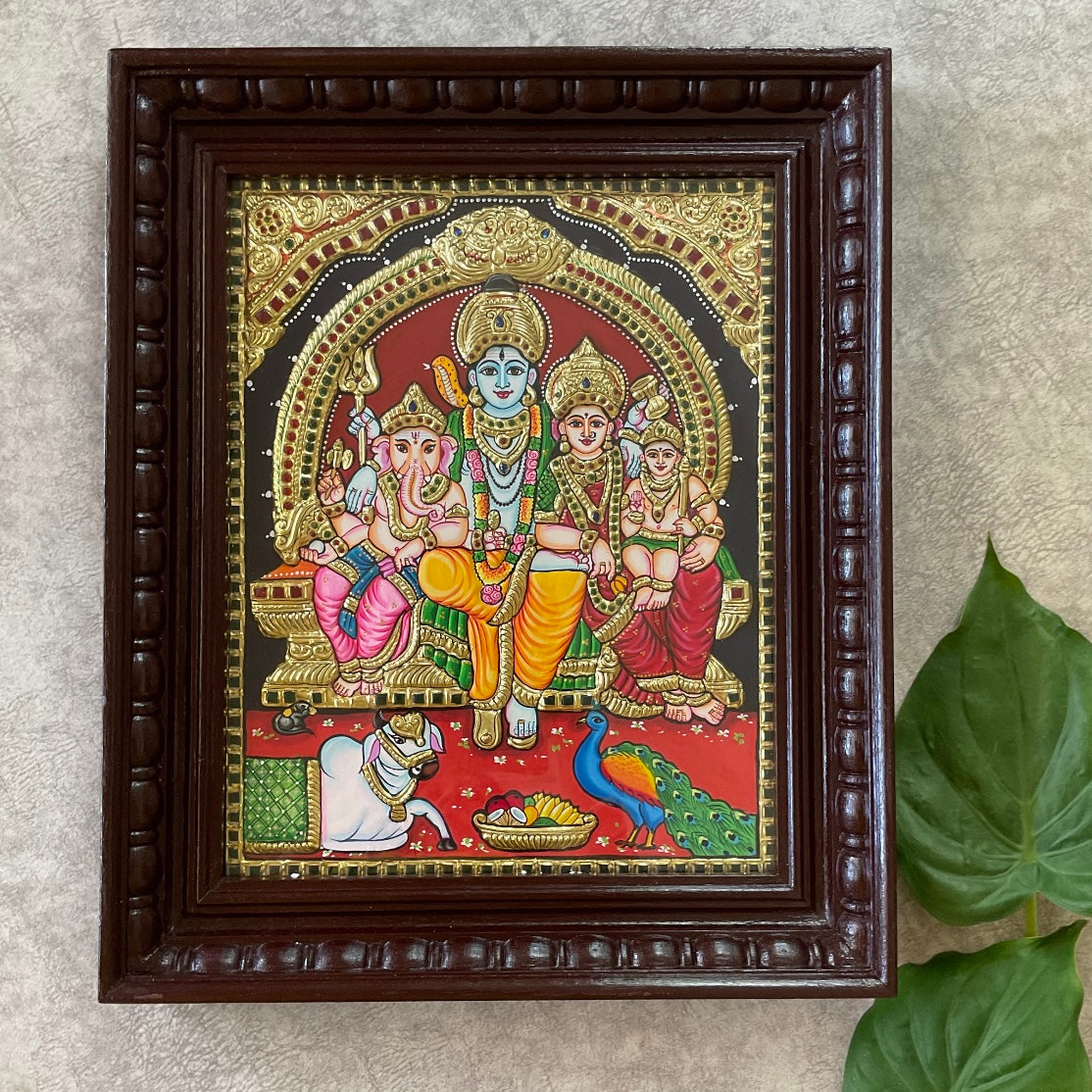 Shiv Parivar Tanjore Painting Traditional Decor Crafts N Chisel