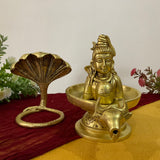 8 Inch Shivling Brass Idol - Pooja Statue for Home - Festive Decor - Crafts N Chisel - Indian Home Decor USA