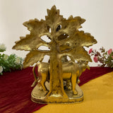 9 Inch Lord Krishna Cow Brass idol - Krishna Statue for Indian Decor - Crafts N Chisel - Indian Home Decor USA