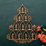 Lord Vishnu Dashavatar Brass Stonework Divine Wall Hanging - Crafts N Chisel - Indian Home Decor USA