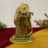 7.5 Inch Radha Krishna Decorative Brass Idol and Statue - Crafts N Chisel - Indian Home Decor USA