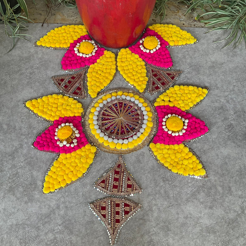 Decorative Rangoli Mat - Festive Diwali Decor - Crafts N Chisel - Indian Home Decor USA