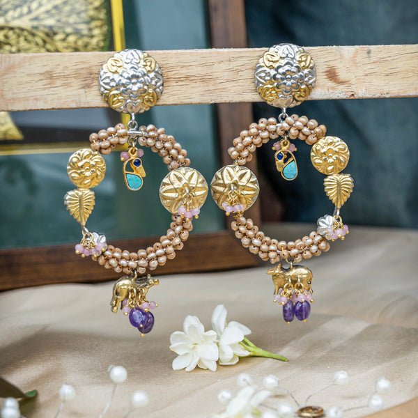 Divine Elegance Nandi Drop Earrings - Crafts N Chisel - Indian Home Decor USA