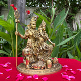 8” Shiv Parivar Brass Idol - Hindu God Statue - Decorative Murti - Crafts N Chisel - Indian Home Decor USA