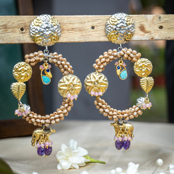 Divine Elegance Nandi Drop Earrings - Crafts N Chisel - Indian Home Decor USA