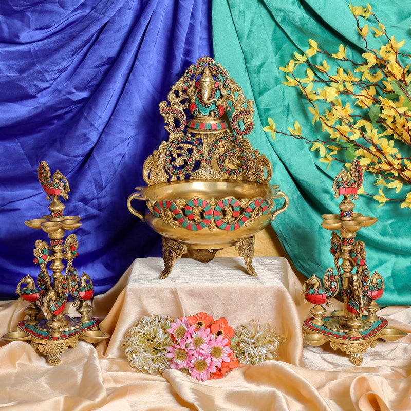 Small Brass Diya & Lamp, Indian Festive Home Decor