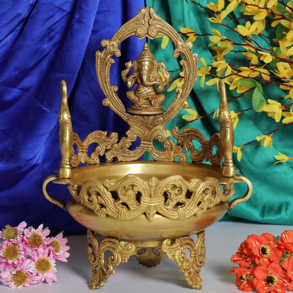 Indian Traditional Brass Bowl urli for Floating Flowers Golden color 3 INCH