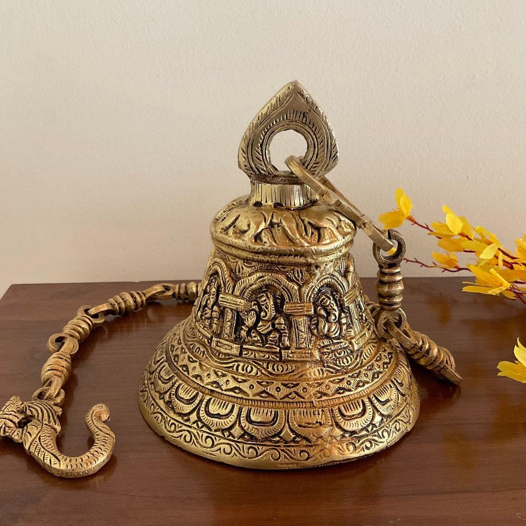 Ekhasa 100% Pure Brass Ganesh Wall Hanging Bell for Home Decor