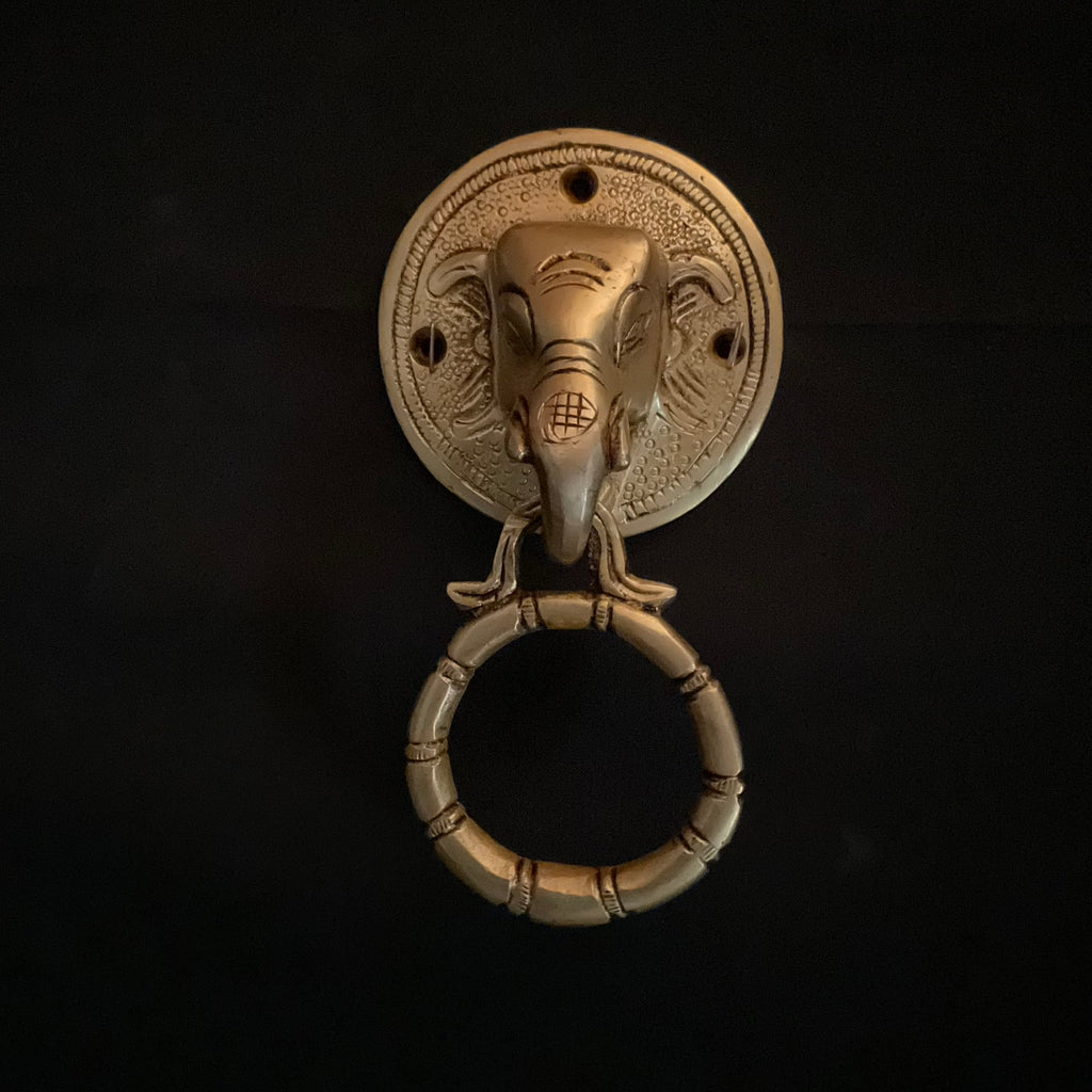 Dhokra Art Vintage Door Pull Elephant Figure Brass Door 