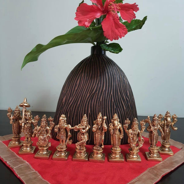Dashavatar Vishnu Brass Idol, Indian Home Decor
